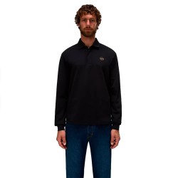 Napapijri Badge long sleeve polo - Black (Black Beauty) дамски,блузи,с,яка,мъжки,блузи,с,яка,napapijri,badge,long,sleeve,polo,black,(black,beauty)