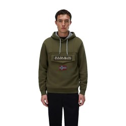 Суичър Napapijri Burgee Winter 4 hoodie - Green (Olive Night) суичър,мъжки,пуловери,napapijri,burgee,winter,4,hoodie,green,(olive,night)