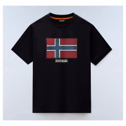 Тениска Napapijri Flag Tiki short sleeve T-shirt - Black (Black Beauty) тениска,мъжки,тениски,дамски,тениски,napapijri,flag,tiki,short,sleeve,t,shirt,black,(black,beauty)