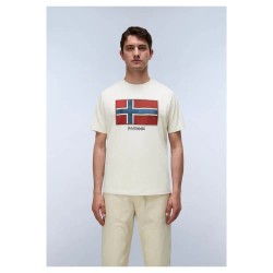 Тениска Napapijri Flag Tiki short sleeve T-shirt - White (White Whisper) тениска,мъжки,тениски,дамски,тениски,napapijri,flag,tiki,short,sleeve,t,shirt,white,(white,whisper)