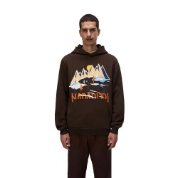 Суичър Napapijri Sweat hoodie - Brown (Demitasse) суичър,мъжки,пуловери,napapijri,sweat,hoodie,brown,(demitasse)