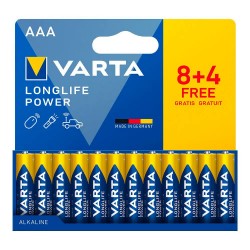 Varta Longlife Power AAA-LR03 alkaline batteries 12 units - Clear (Multicolor) батерии,varta,longlife,power,aaa,lr03,alkaline,batteries,12,units,clear,(multicolor)
