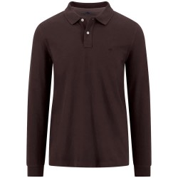 Fynch hatton 16141710 long sleeve polo - Brown (Soil) дамски,блузи,с,яка,мъжки,блузи,с,яка,fynch,hatton,16141710,long,sleeve,polo,brown,(soil)