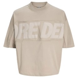 Тениска Jack & jones Biarritz Big Text short sleeve T-shirt - Beige (Crockery) тениска,мъжки,тениски,дамски,тениски,jack,&,jones,biarritz,big,text,short,sleeve,t,shirt,beige,(crockery)