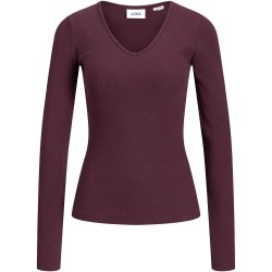 Тениска Jack & jones Freya Straight Fit JJXX Long Sleeve V Neck T-Shirt - Purple (Winetasting) тениска,мъжки,тениски,дамски,тениски,jack,&,jones,freya,straight,fit,jjxx,long,sleeve,v,neck,t,shirt,purple,(winetasting)