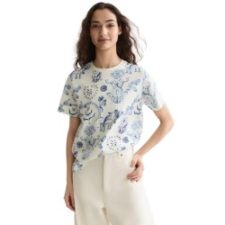 Тениска Scotch & soda U9A01630T short sleeve T-shirt - White (Delft Tiles Blue) тениска,мъжки,тениски,дамски,тениски,scotch,&,soda,u9a01630t,short,sleeve,t,shirt,white,(delft,tiles,blue)