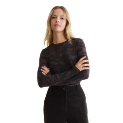 Тениска Scotch & soda U9B01752T long sleeve T-shirt - Brown (Glitchflowers Shale) тениска,мъжки,тениски,дамски,тениски,scotch,&,soda,u9b01752t,long,sleeve,t,shirt,brown,(glitchflowers,shale)