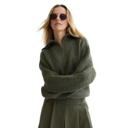 блуза,мъжки,пуловери,дамски,пуловери,scotch,&,soda,u9b01784t,half,zip,sweater,green,(thyme)