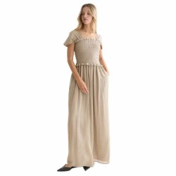 Рокля Scotch & soda UFU01651T short sleeve long dress - Beige (Aluminum) рокля,дамски,поли,и,рокли,scotch,&,soda,ufu01651t,short,sleeve,long,dress,beige,(aluminum)