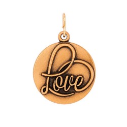 Alex and ani Love Aged Finish charm - Golden (Gold) бижутерия,alex,and,ani,love,aged,finish,charm,golden,(gold)