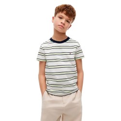 Тениска Tommy hilfiger KB0KB06879 short sleeve T-shirt - White (Multi Stripe) тениска,мъжки,тениски,дамски,тениски,tommy,hilfiger,kb0kb06879,short,sleeve,t,shirt,white,(multi,stripe)
