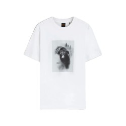 Тениска BOSS Being 10277382 ORANGE T-shirt - White (Natural) тениска,мъжки,тениски,дамски,тениски,boss,being,10277382,orange,t,shirt,white,(natural)