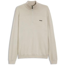 блуза,мъжки,пуловери,дамски,пуловери,boss,momentum,10273969,green,half,zip,sweater,beige,(light,beige)