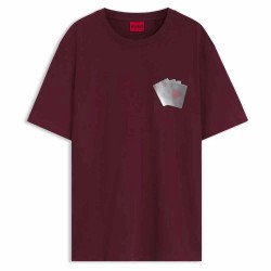 тениска,мъжки,тениски,дамски,тениски,hugo,dahr,10268981,red,short,sleeve,t,shirt,red,pink,(dark,pink)