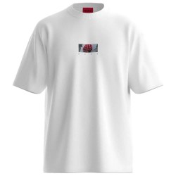 Тениска HUGO Dakhil 10284356 RED short sleeve T-shirt - White (White) тениска,мъжки,тениски,дамски,тениски,hugo,dakhil,10284356,red,short,sleeve,t,shirt,white,(white)