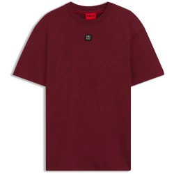Тениска HUGO Dalile 10231453 RED short sleeve T-shirt - Red (Dark Pink) тениска,мъжки,тениски,дамски,тениски,hugo,dalile,10231453,red,short,sleeve,t,shirt,red,(dark,pink)