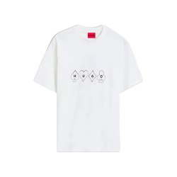 тениска,мъжки,тениски,дамски,тениски,hugo,doudi,10268981,red,short,sleeve,t,shirt,white,(white)