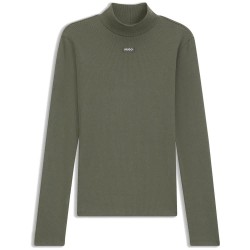 Тениска HUGO Easy 10257055 BLUE long sleeve high neck T-shirt - Green (Open Green) тениска,мъжки,тениски,дамски,тениски,hugo,easy,10257055,blue,long,sleeve,high,neck,t,shirt,green,(open,green)