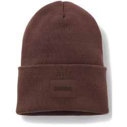 Шапка HUGO Xevon 10275547 RED beanie - Brown (Brown Overflow) шапка,всички,шапки,hugo,xevon,10275547,red,beanie,brown,(brown,overflow)
