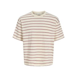 Тениска Jack & jones Savona Stripe short sleeve T-shirt - Beige (Antique White) тениска,мъжки,тениски,дамски,тениски,jack,&,jones,savona,stripe,short,sleeve,t,shirt,beige,(antique,white)