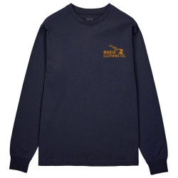 Тениска Makia Bear long sleeve T-shirt - Blue (Dark Navy) тениска,мъжки,тениски,дамски,тениски,makia,bear,long,sleeve,t,shirt,blue,(dark,navy)