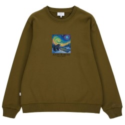 Блуза Makia Bearealis sweatshirt - Green (Dark Olive) блуза,мъжки,пуловери,makia,bearealis,sweatshirt,green,(dark,olive)