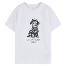 Тениска Makia Watchdog short sleeve T-shirt - White (White) тениска,мъжки,тениски,дамски,тениски,makia,watchdog,short,sleeve,t,shirt,white,(white)