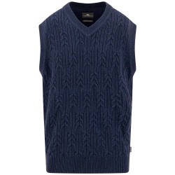 Елек Fynch hatton 1609616 knitted vest - Blue (Navy) елек,мъжки,пуловери,дамски,пуловери,fynch,hatton,1609616,knitted,vest,blue,(navy)