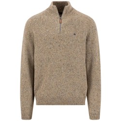 Блуза Fynch hatton 1610346 half zip sweater - Brown (Clay) блуза,мъжки,пуловери,дамски,пуловери,fynch,hatton,1610346,half,zip,sweater,brown,(clay)
