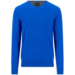 Блуза Fynch hatton 1614801 v neck sweater - Blue (Cobalt) блуза,мъжки,пуловери,дамски,пуловери,fynch,hatton,1614801,v,neck,sweater,blue,(cobalt)