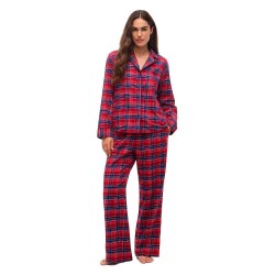 Пижама Tommy hilfiger UW0UW06708 long sleeve pyjama - Red (Check Global Stripe Regatta Red) пижама,дамски,пижами,tommy,hilfiger,uw0uw06708,long,sleeve,pyjama,red,(check,global,stripe,regatta,red)