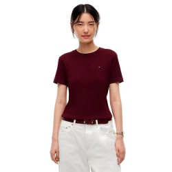 Тениска Tommy hilfiger WW0WW40587 short sleeve T-shirt - Red (Deep Burgundy) тениска,мъжки,тениски,дамски,тениски,tommy,hilfiger,ww0ww40587,short,sleeve,t,shirt,red,(deep,burgundy)
