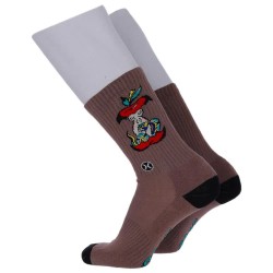 Чорапи Hurley Etam Apple long socks - Brown (Olive Grey) чорапи,мъжки,чорапи,дамски,чорапи,hurley,etam,apple,long,socks,brown,(olive,grey)