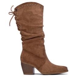 Обувки Refresh 17625602 heel boots - Brown (Taupe) обувки,дамски,боти,мъжки,боти,refresh,17625602,heel,boots,brown,(taupe)