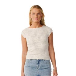 Тениска Rip curl Bossa Nova Textured short sleeve T-shirt - White (Bone) тениска,мъжки,тениски,дамски,тениски,rip,curl,bossa,nova,textured,short,sleeve,t,shirt,white,(bone)