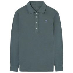 Silbon Long sleeve polo - Green (Dark Green) дамски,блузи,с,яка,мъжки,блузи,с,яка,silbon,long,sleeve,polo,green,(dark,green)