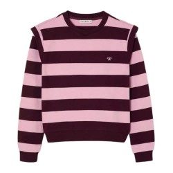 блуза,мъжки,пуловери,silbon,shoulder,pads,stripes,sweatshirt,red,pink,(pink,burgundy)