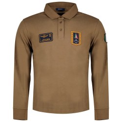 Aeronautica militare 262PO1941UJ00703 long sleeve polo - Brown (Caffelatte) дамски,блузи,с,яка,мъжки,блузи,с,яка,aeronautica,militare,262po1941uj00703,long,sleeve,polo,brown,(caffelatte)