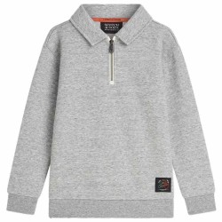 Блуза Scotch & soda 183345 half zip sweatshirt - Grey (Grey Melange) блуза,детски,блузи,scotch,&,soda,183345,half,zip,sweatshirt,grey,(grey,melange)