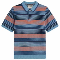 Scotch & soda 184706 short sleeve polo - Blue (Adriatic Blue Stripe) дамски,блузи,с,яка,мъжки,блузи,с,яка,scotch,&,soda,184706,short,sleeve,polo,blue,(adriatic,blue,stripe)