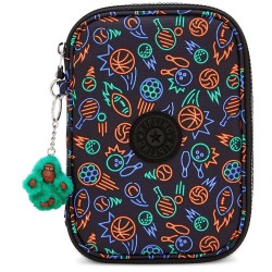 Kipling 100 Pens pencil case - Brown (Sport Doodle) ученически,принадлежности,kipling,100,pens,pencil,case,brown,(sport,doodle)
