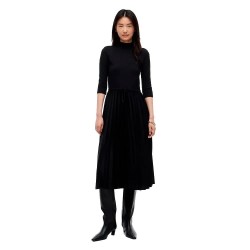 рокля,дамски,поли,и,рокли,tommy,hilfiger,slim,5x2,rib,mix,3,4,sleeve,midi,dress,black,(black)