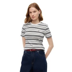 Тениска Tommy hilfiger Slim Cody Plus Size short sleeve T-shirt - Grey (Broken Stripe Ecru / Black) тениска,мъжки,тениски,дамски,тениски,tommy,hilfiger,slim,cody,plus,size,short,sleeve,t,shirt,grey,(broken,stripe,ecru,black)