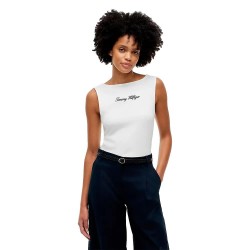 Тениска Tommy hilfiger WW0WW50947 sleeveless T-shirt - White (Ecru) тениска,мъжки,тениски,дамски,тениски,tommy,hilfiger,ww0ww50947,sleeveless,t,shirt,white,(ecru)
