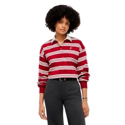 Tommy hilfiger WW0WW51628 Plus Size long sleeve polo - Red (Lewis Stp Raspberry Juice) дамски,блузи,с,яка,мъжки,блузи,с,яка,tommy,hilfiger,ww0ww51628,plus,size,long,sleeve,polo,red,(lewis,stp,raspberry,juice)