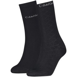 Чорапи Calvin klein 701241456 socks 2 pairs - Black (Black) чорапи,мъжки,чорапи,дамски,чорапи,calvin,klein,701241456,socks,2,pairs,black,(black)
