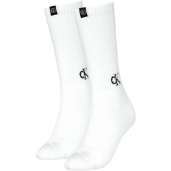 Чорапи Calvin klein Logo Tab long socks 2 pairs - White (White) чорапи,мъжки,чорапи,дамски,чорапи,calvin,klein,logo,tab,long,socks,2,pairs,white,(white)
