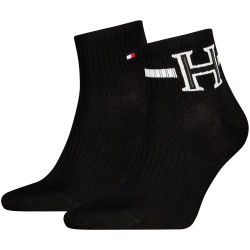 Чорапи Tommy hilfiger 701241827 Quarter short socks 2 pairs - Black (Black) чорапи,мъжки,чорапи,дамски,чорапи,tommy,hilfiger,701241827,quarter,short,socks,2,pairs,black,(black)
