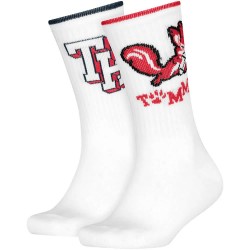 Чорапи Tommy hilfiger 701241833 crew socks 2 pairs - White (White) чорапи,мъжки,чорапи,дамски,чорапи,tommy,hilfiger,701241833,crew,socks,2,pairs,white,(white)
