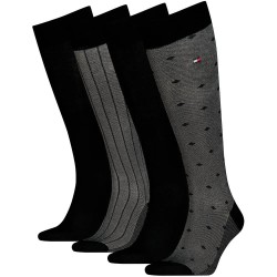 Чорапи Tommy hilfiger Birdeye long socks 4 pairs - Black (Black) чорапи,мъжки,чорапи,дамски,чорапи,tommy,hilfiger,birdeye,long,socks,4,pairs,black,(black)